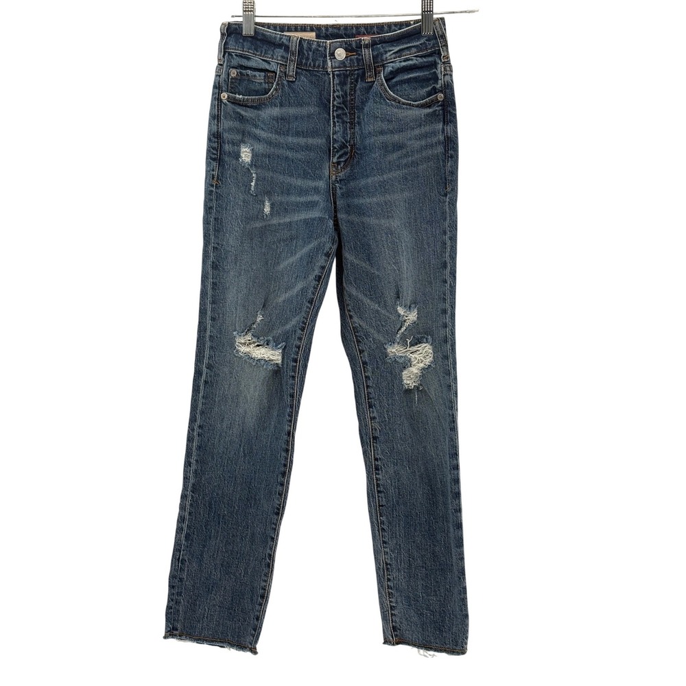 Anthropologie Pilcro Jeans Vintage‎ Straight Distressed Women 25 Blue High Rise